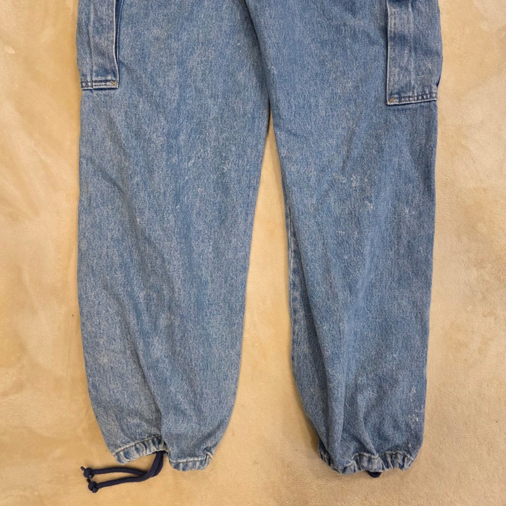 Levi's 94 Baggy Cargo Jeans W27 L32 Blue Denim Utility Distressed Adjustable Hem - Picture 9 of 10